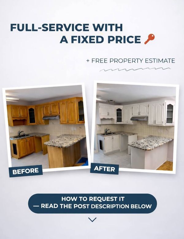 Kitchen cabinet refinishing with smooth spray finish